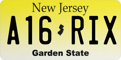 NJ license plate A16RIX