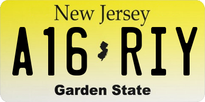 NJ license plate A16RIY