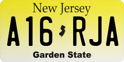 NJ license plate A16RJA