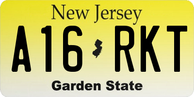 NJ license plate A16RKT