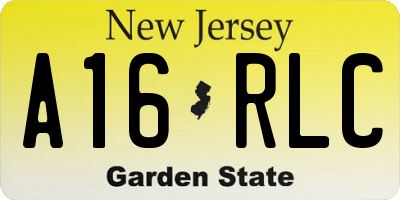 NJ license plate A16RLC