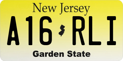 NJ license plate A16RLI