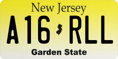 NJ license plate A16RLL