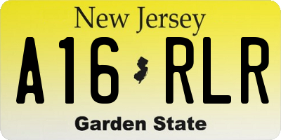 NJ license plate A16RLR