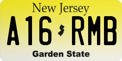 NJ license plate A16RMB