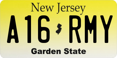 NJ license plate A16RMY