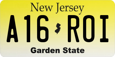 NJ license plate A16ROI