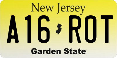 NJ license plate A16ROT