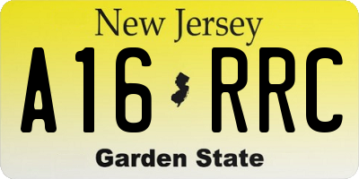 NJ license plate A16RRC