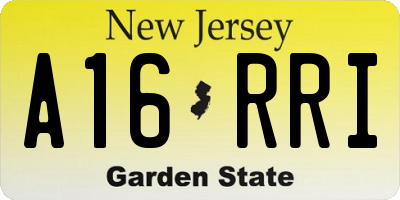NJ license plate A16RRI