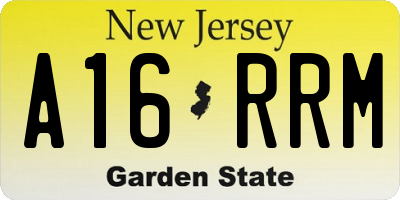 NJ license plate A16RRM
