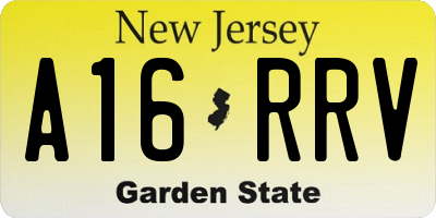 NJ license plate A16RRV