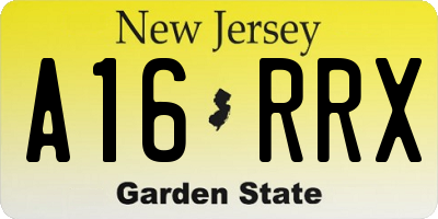 NJ license plate A16RRX