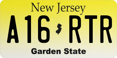 NJ license plate A16RTR