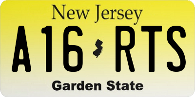 NJ license plate A16RTS