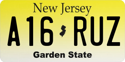 NJ license plate A16RUZ
