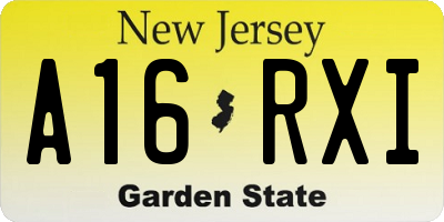 NJ license plate A16RXI