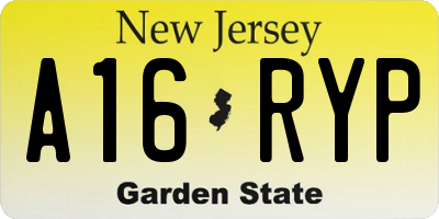 NJ license plate A16RYP