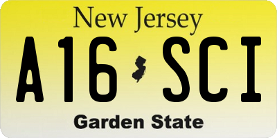 NJ license plate A16SCI