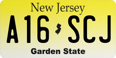 NJ license plate A16SCJ