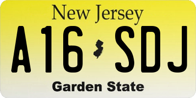 NJ license plate A16SDJ