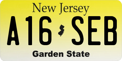NJ license plate A16SEB