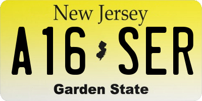 NJ license plate A16SER
