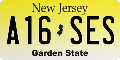 NJ license plate A16SES