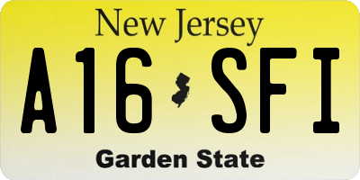 NJ license plate A16SFI
