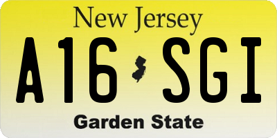 NJ license plate A16SGI
