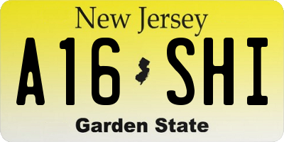 NJ license plate A16SHI