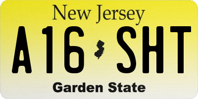 NJ license plate A16SHT