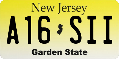 NJ license plate A16SII