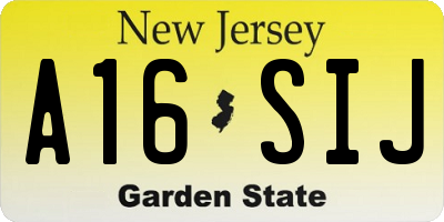NJ license plate A16SIJ