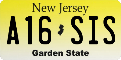 NJ license plate A16SIS
