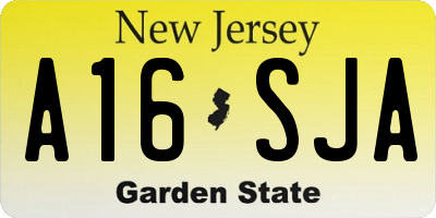 NJ license plate A16SJA
