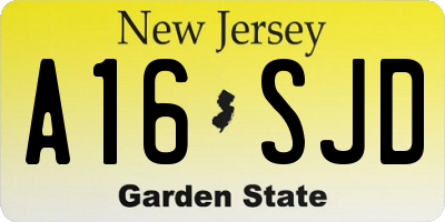 NJ license plate A16SJD