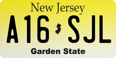 NJ license plate A16SJL