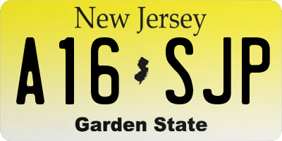 NJ license plate A16SJP
