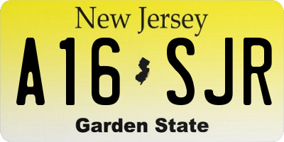 NJ license plate A16SJR