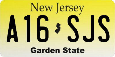 NJ license plate A16SJS