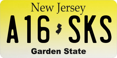 NJ license plate A16SKS