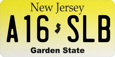 NJ license plate A16SLB