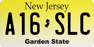 NJ license plate A16SLC