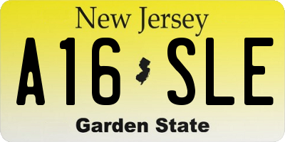 NJ license plate A16SLE