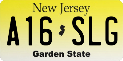 NJ license plate A16SLG