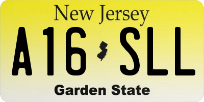 NJ license plate A16SLL