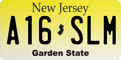 NJ license plate A16SLM