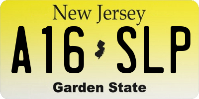 NJ license plate A16SLP