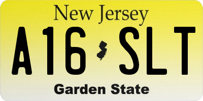 NJ license plate A16SLT